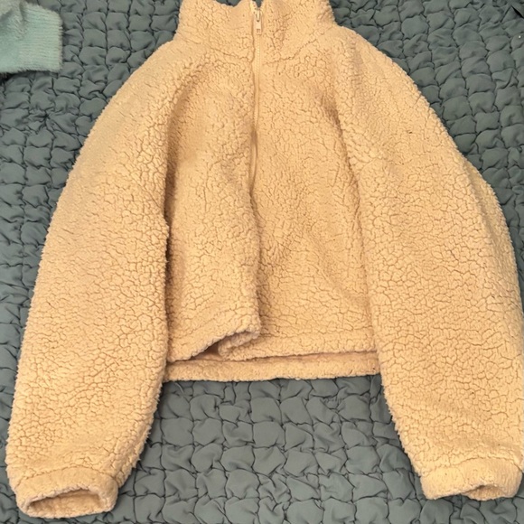 Urban Outfitters Jackets & Blazers - Cream Sherpa Zippered Jacket